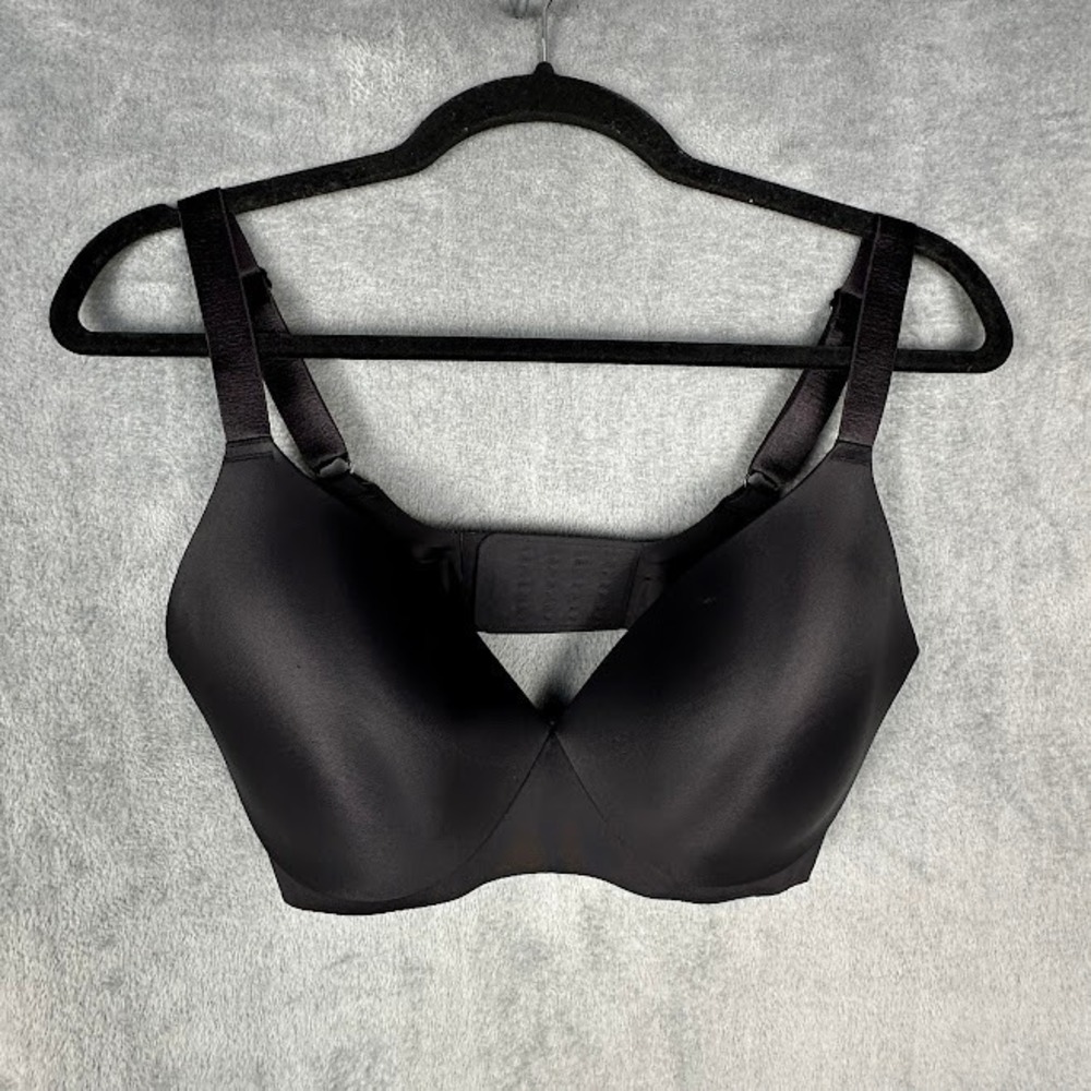 Eby Pain Free Tshirt Bra Womens 36DD Black Sculpting Wireless Adjustable Plunge
